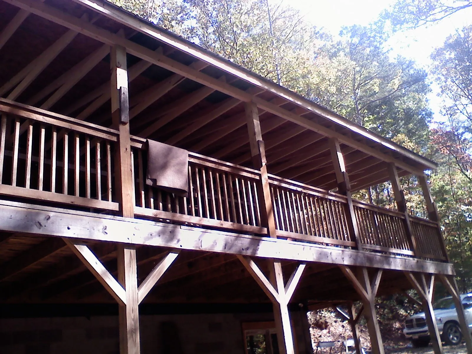 Timber framing under a new elevated porch and deck — Roof Leak Repair in Tilghman by Roofing Brothers